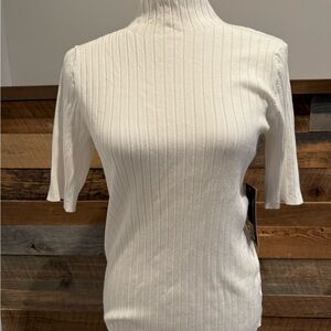 525 America Cream Ribbed Knit Top